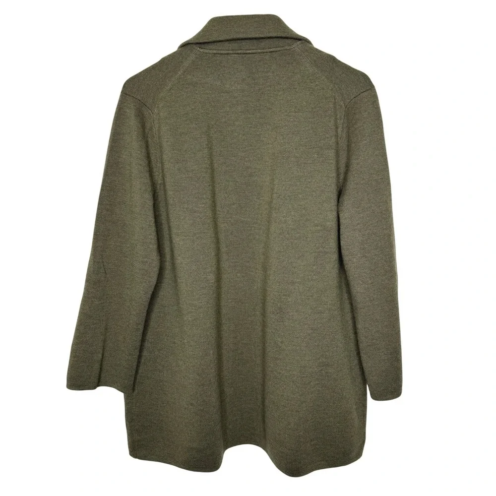 J. Crew Sweater Blazer Olive‎ Green Merino Wool Large